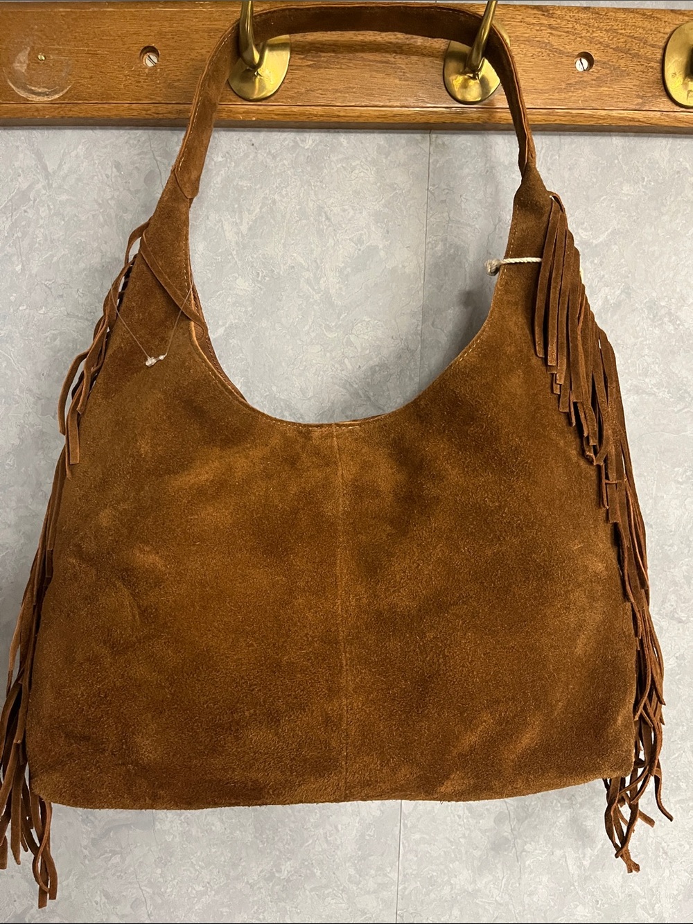 Haute Hippie Brown Suede Fringe Hobo Bag NWT - Picture 7 of 10